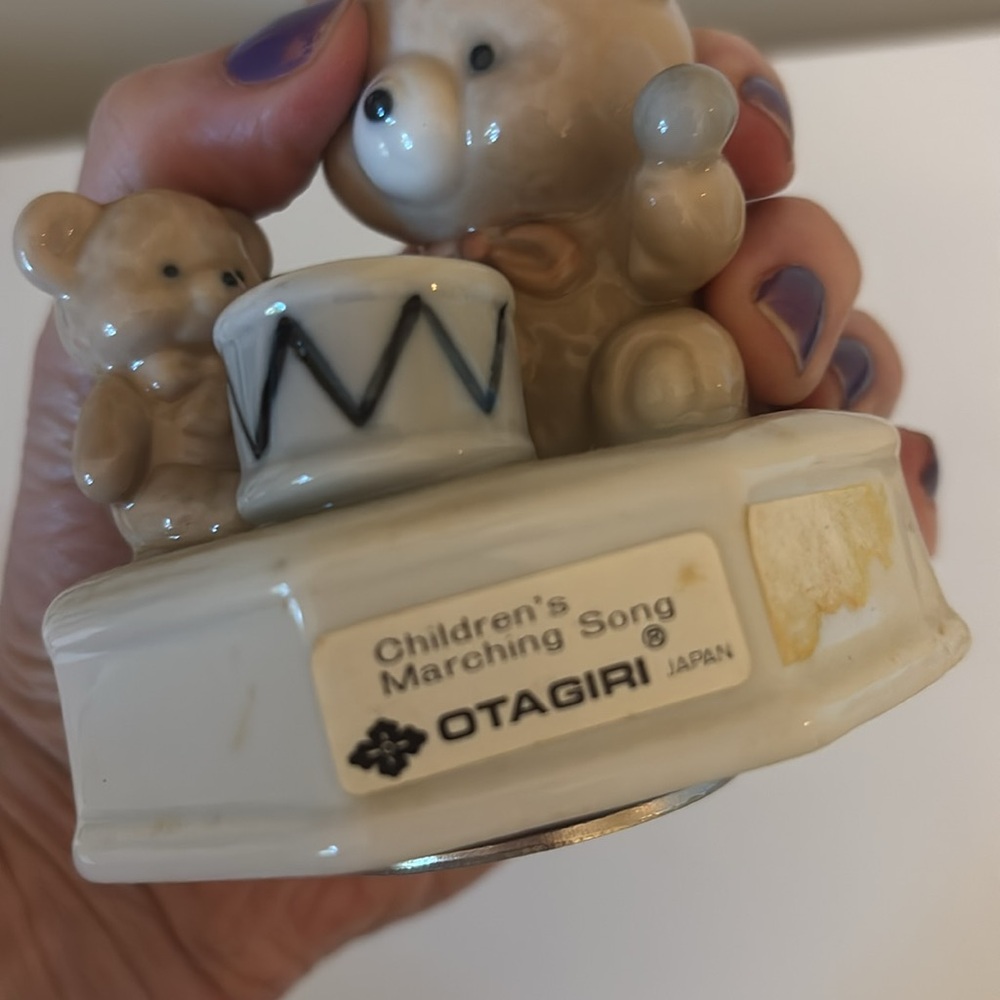 Vintage Otagiri Teddy Bear Drum Porcelain Music Box Children's Marching Song - Picture 8 of 10